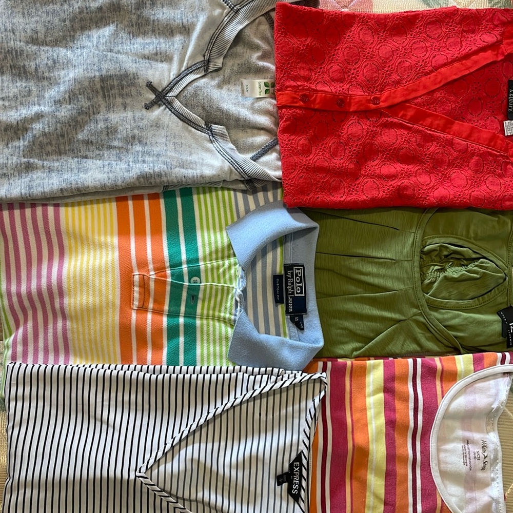 6 Super Trendy half sleeved shirts including one with matching tank underneath